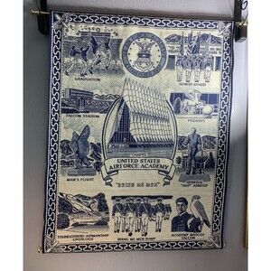 US United States Air Force Academy Woven Throw Blanket Tapestry 35 In X 27 In